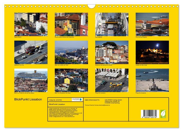 Produktbild: BlickPunkt Lissabon (Wandkalender 2026 DIN A3 quer), CALVENDO Monatskalender