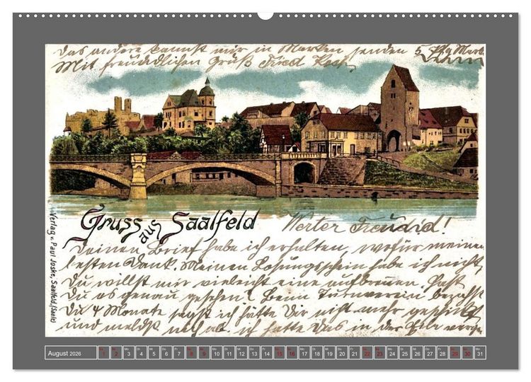 Produktbild: Gru&szlig; aus Saalfeld an der Saale (Wandkalender 2026 DIN A2 quer), CALVENDO Monatskalender