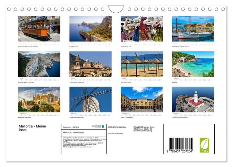 Produktbild: Mallorca - Meine Insel (Wandkalender 2026 DIN A4 quer), CALVENDO Monatskalender