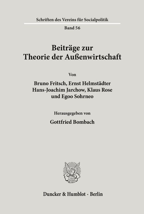 Produktbild: Beitr&auml;ge zur Theorie der Au&szlig;enwirtschaft.