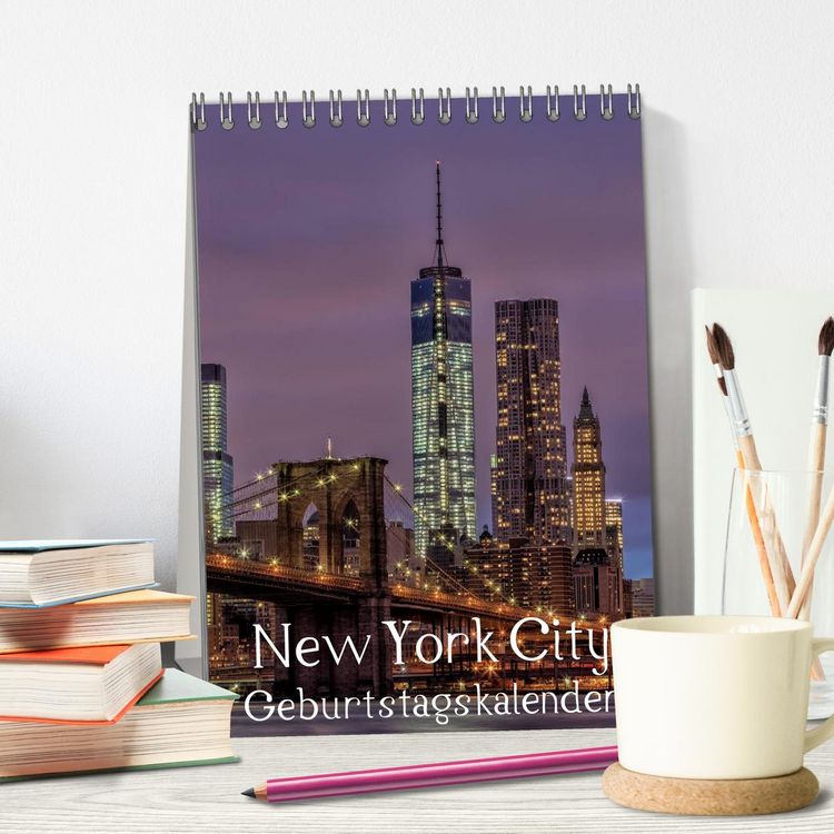 Produktbild: New York City Geburtstagskalender (Tischkalender 2026 DIN A5 hoch), CALVENDO Monatskalender