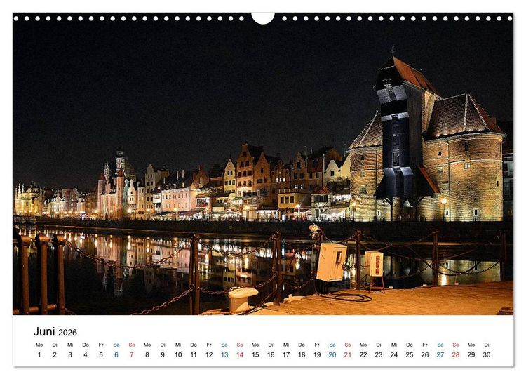 Produktbild: Das alte Danzig - Ein Stadtbummel am Abend (Wandkalender 2026 DIN A3 quer), CALVENDO Monatskalender