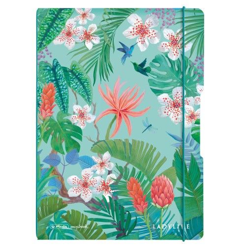 Produktbild: Herlitz Notizheft flex A4, 40 Blatt kariert + 40 Blatt liniert, Ladylike Jungle, gelocht, Perforation my.book