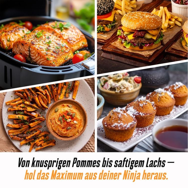 Produktbild: Ninja Hei&szlig;luftfritteuse Rezeptbuch Dual Zone - &uuml;ber 100 Airfryer getestet: Erprobte Rezepte mit exakten Garzeiten f&uuml;r beide Gark&ouml;rbe