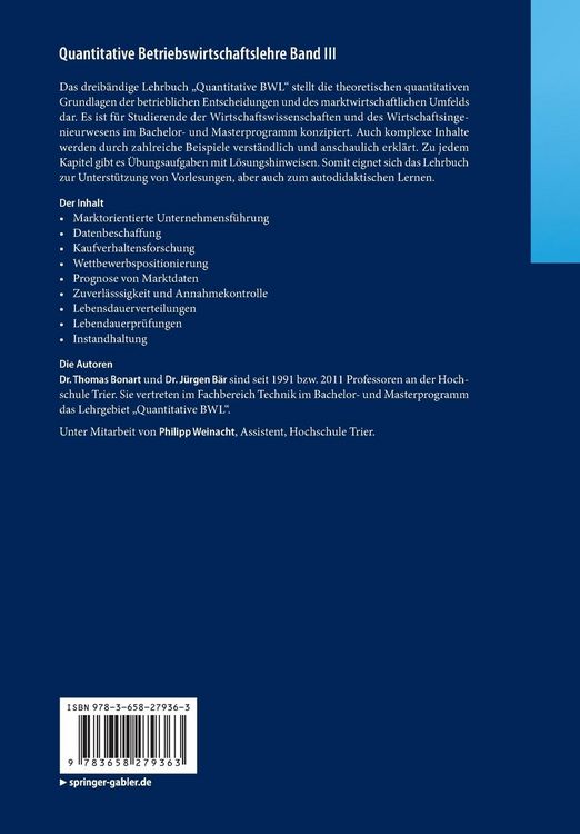 Produktbild: Quantitative Betriebswirtschaftslehre Band III