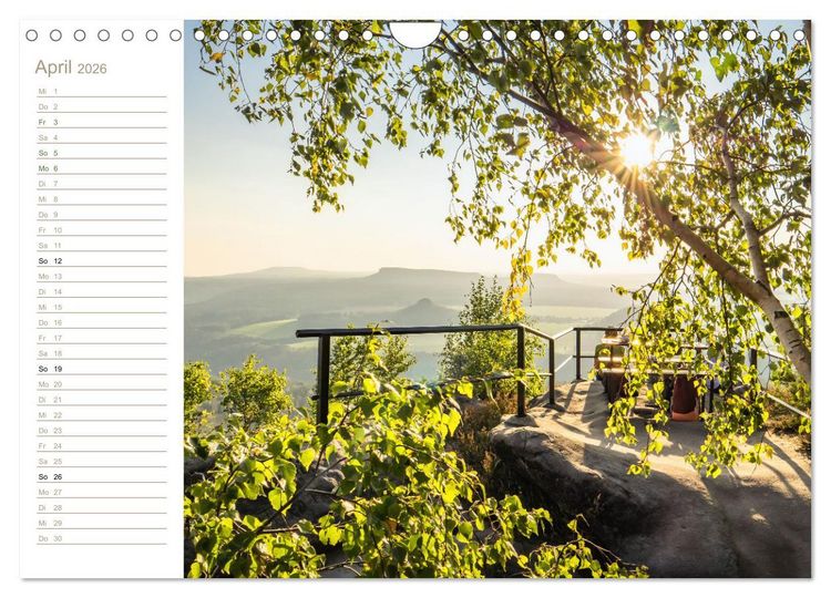 Produktbild: Der Sonne entgegen &ndash; Elbsandstein (Wandkalender 2026 DIN A4 quer), CALVENDO Monatskalender