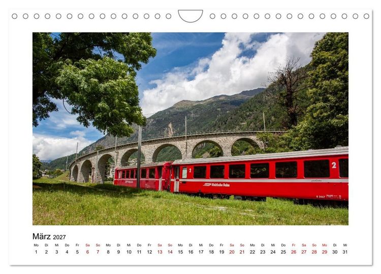 Produktbild: Die Rh&auml;tische Bahn - Ein Kurztrip in die Schweiz (Wandkalender 2027 DIN A4 quer), CALVENDO Monatskalender