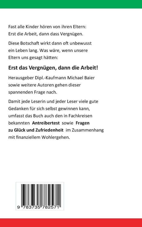 Produktbild: Erst das Vergn&uuml;gen dann die Arbeit