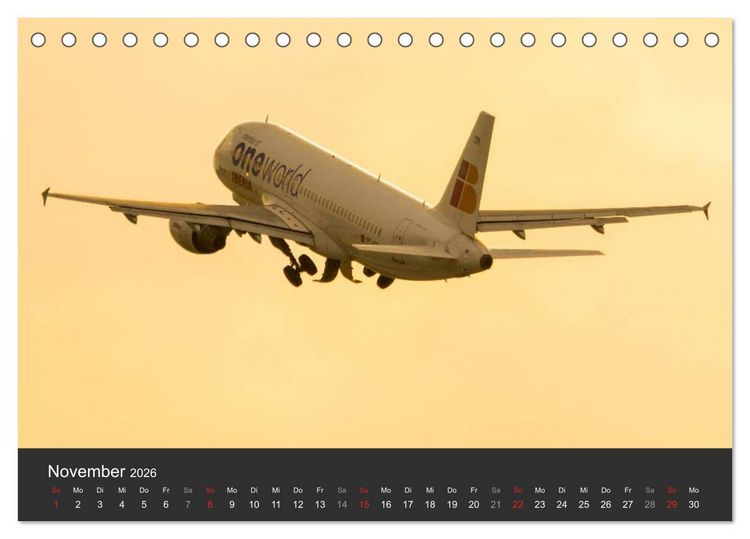 Produktbild: Verkehrsflugzeuge (Tischkalender 2026 DIN A5 quer), CALVENDO Monatskalender