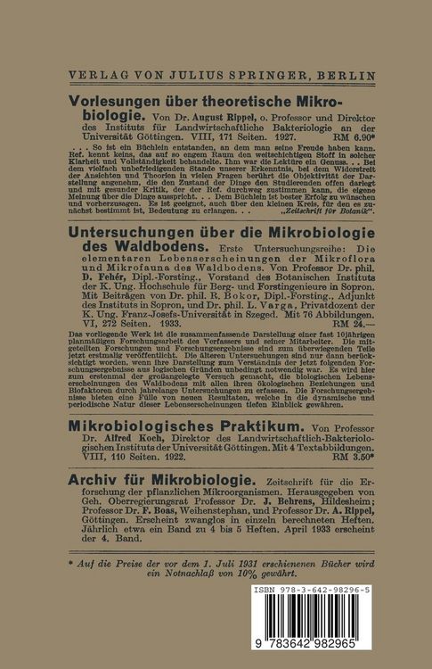 Produktbild: Vorlesungen &Uuml;ber Boden-Mikrobiologie