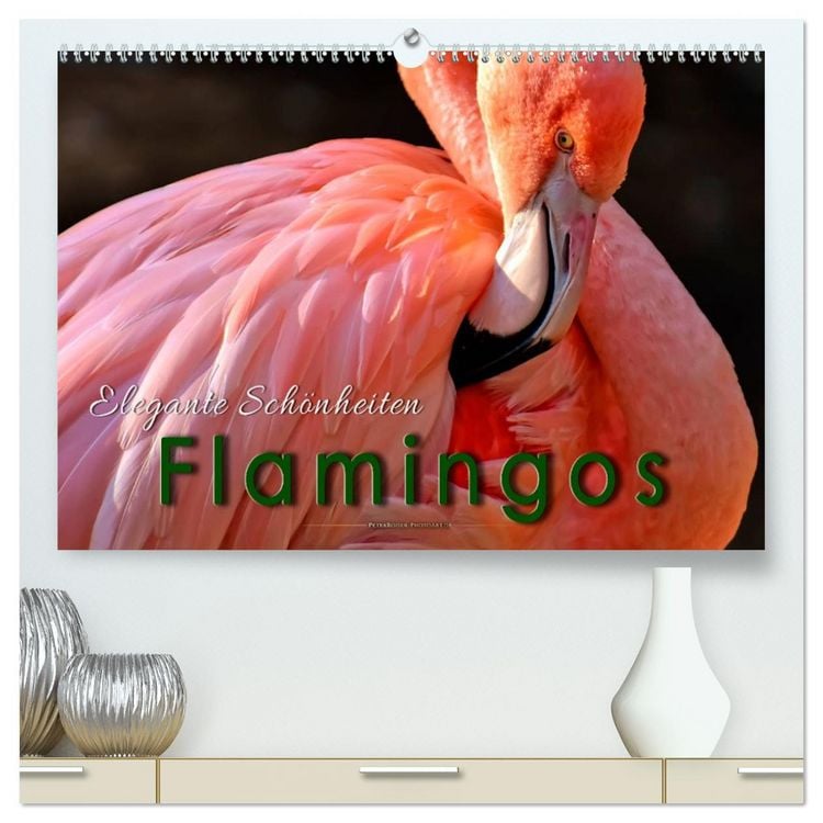 Produktbild: Flamingos - elegante Sch&ouml;nheiten (hochwertiger Premium Wandkalender 2026 DIN A2 quer), Kunstdruck in Hochglanz