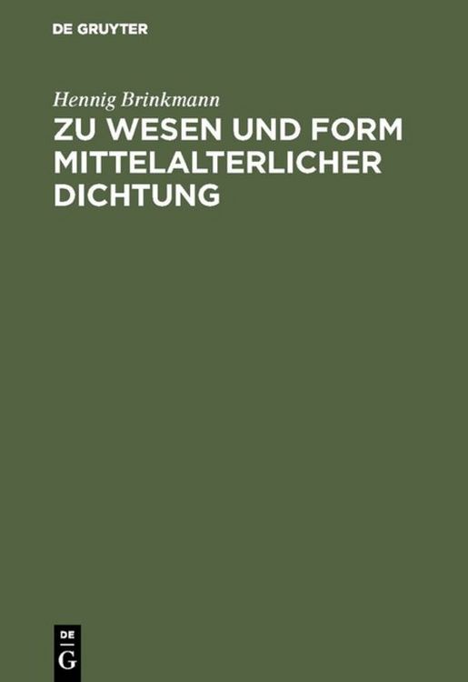 Produktbild: Zu Wesen und Form mittelalterlicher Dichtung