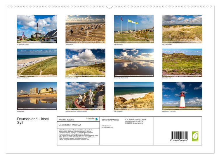 Produktbild: Deutschland - Insel Sylt (hochwertiger Premium Wandkalender 2026 DIN A2 quer), Kunstdruck in Hochglanz