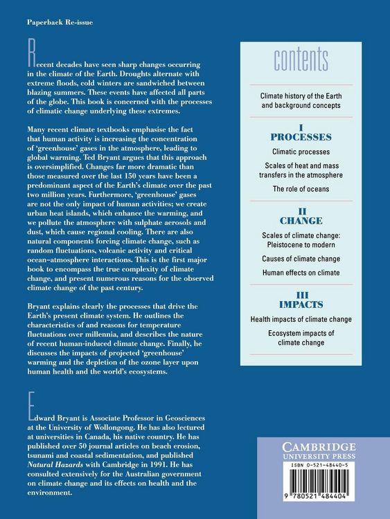 Produktbild: Climate Process and Change