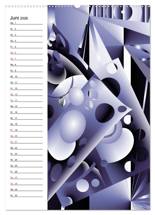 Produktbild: Geometrische Raumeindr&uuml;cke Planer (Wandkalender 2026 DIN A2 hoch), CALVENDO Monatskalender