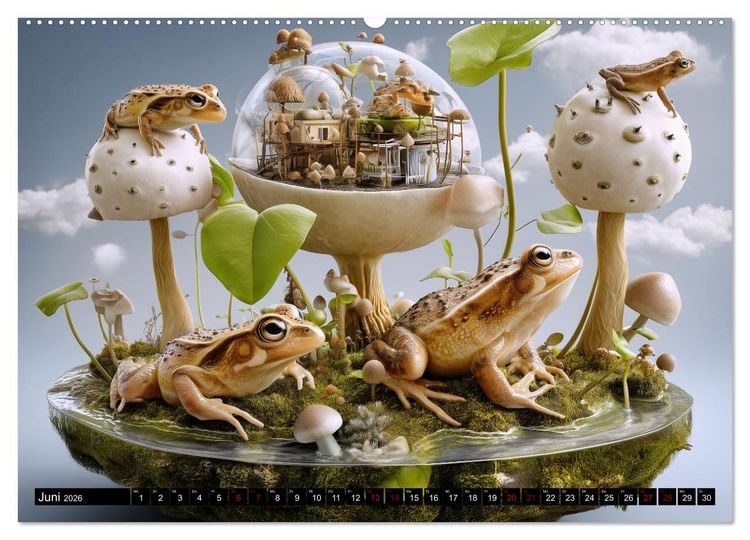 Produktbild: Toadtopia. Fantastische Kr&ouml;tenwelten (Wandkalender 2026 DIN A2 quer), CALVENDO Monatskalender