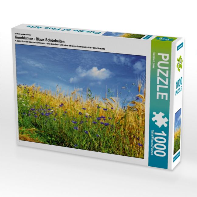 Produktbild: CALVENDO Puzzle Ein Motiv aus dem Kalender Kornblumen - Blaue Sch&ouml;nheiten 1000 Teile Puzzle quer | 1000 Teile Lege-Gr&ouml;&szlig;e 64 &times; 48 cm Foto-Puzzle f&uuml;r gl&uuml;ckliche Stunden