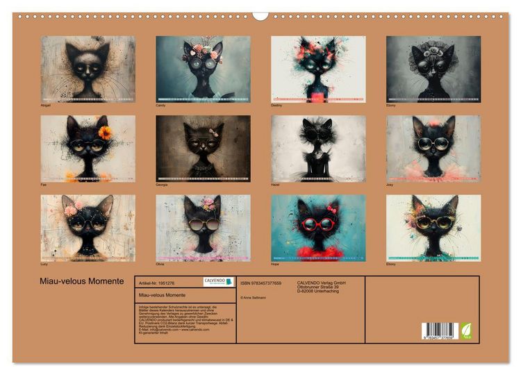 Produktbild: Miau-velous Momente (Wandkalender 2026 DIN A2 quer), CALVENDO Monatskalender