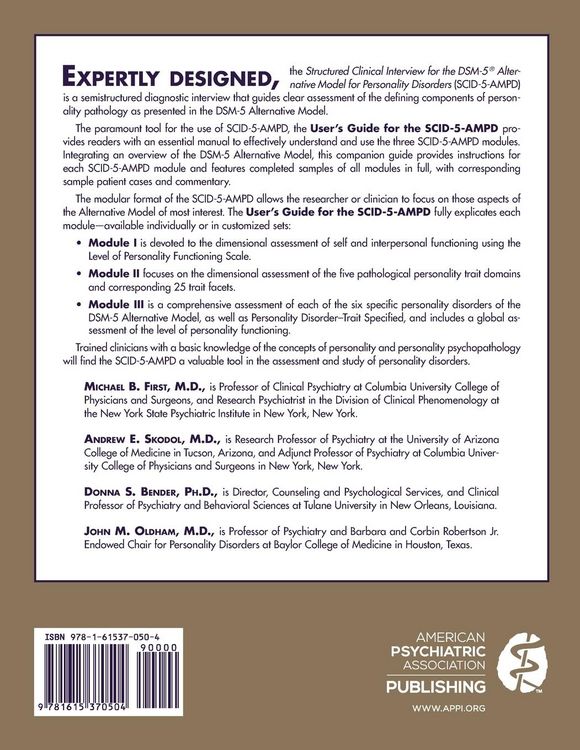 Produktbild: User's Guide for the Structured Clinical Interview for the DSM-5&reg; Alternative Model for Personality Disorders (SCID-5-AMPD)
