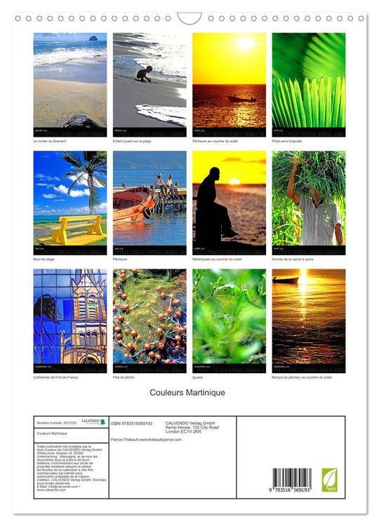Produktbild: Couleurs Martinique (Calendrier mural 2026 DIN A3 horizontal), CALVENDO calendrier mensuel