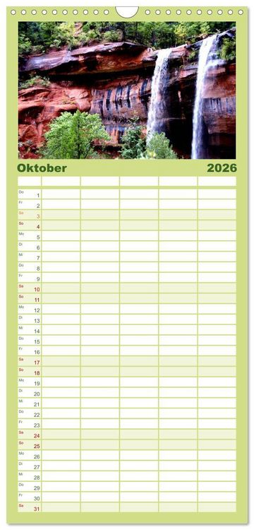 Produktbild: Familienplaner 2026 - USA-S&uuml;dwesten von seiner sch&ouml;nsten Seite 2026 mit 5 Spalten (Wandkalender, 21 x 45 cm) CALVENDO