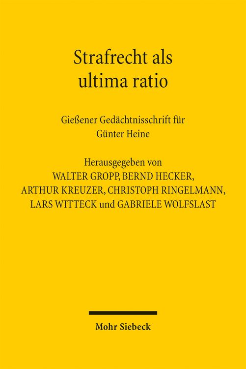 Produktbild: Strafrecht als ultima ratio