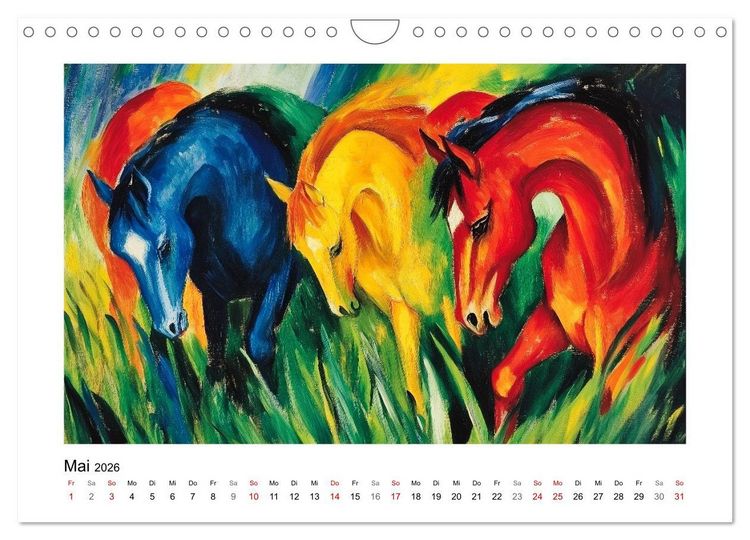 Produktbild: Expressionistisch durchs Jahr (Wandkalender 2026 DIN A4 quer), CALVENDO Monatskalender