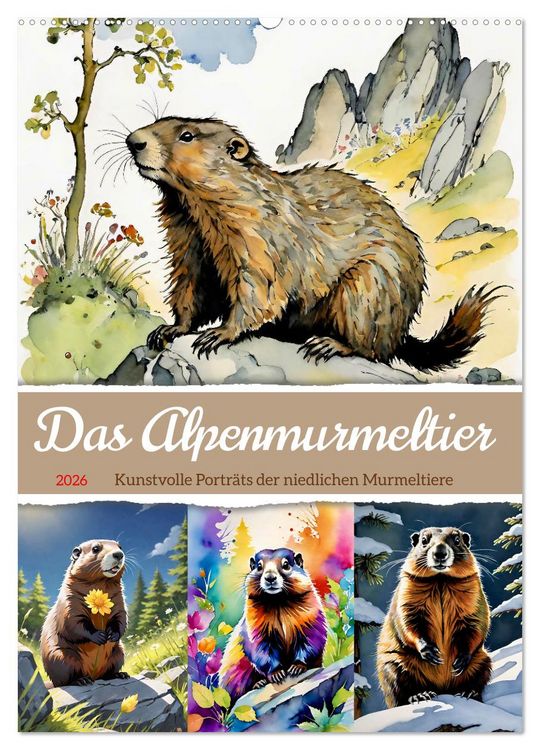 Produktbild: Das Alpenmurmeltier (Wandkalender 2026 DIN A2 hoch), CALVENDO Monatskalender