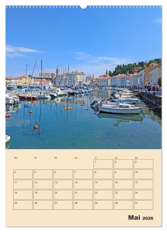 Produktbild: Piran, Sloweniens Perle am Mittelmeer (hochwertiger Premium Wandkalender 2026 DIN A2 hoch), Kunstdruck in Hochglanz
