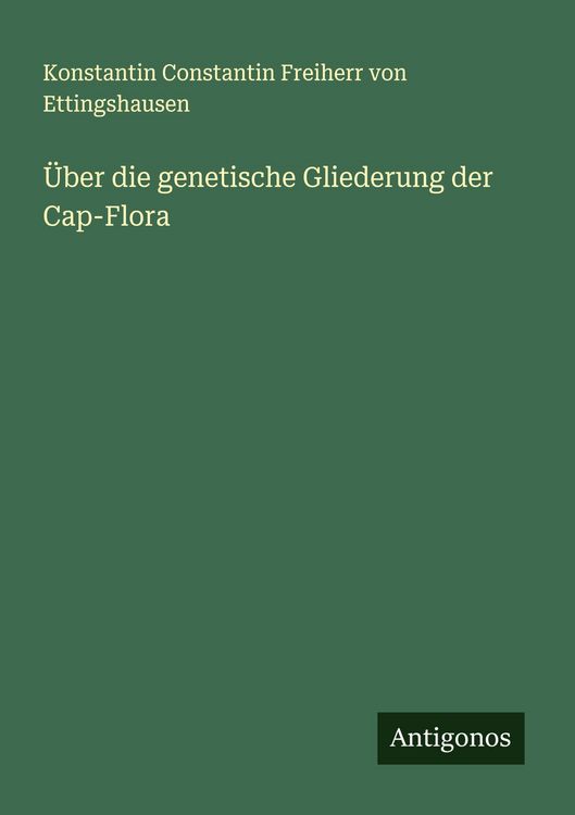 Produktbild: &Uuml;ber die genetische Gliederung der Cap-Flora