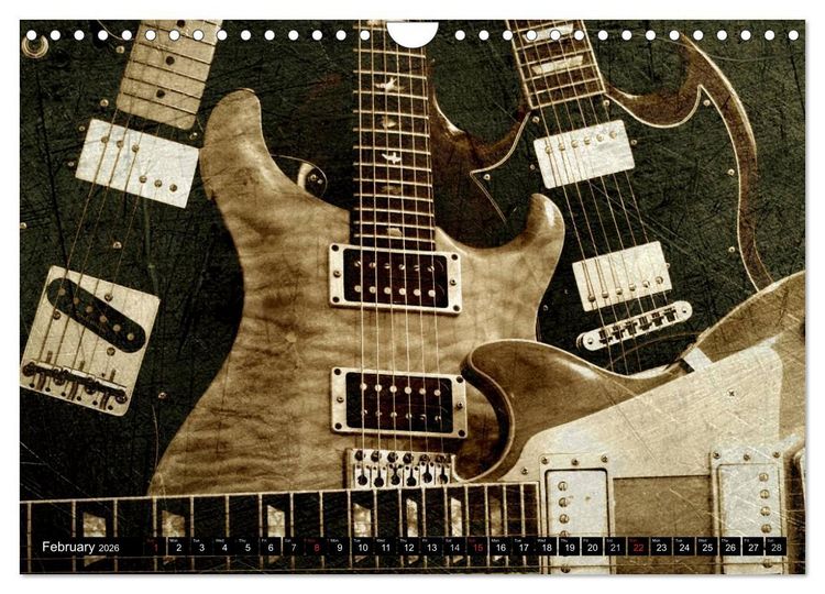 Produktbild: GUITARS Vintage Style (Wall Calendar 2026 DIN A4 landscape), CALVENDO 12 Month Wall Calendar