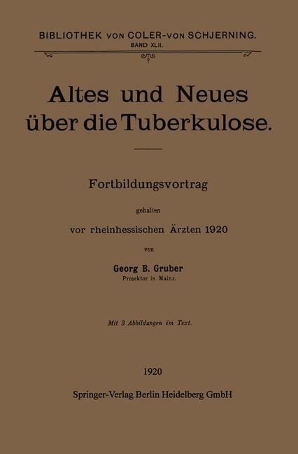 Produktbild: Altes und Neues &uuml;ber die Tuberkulose