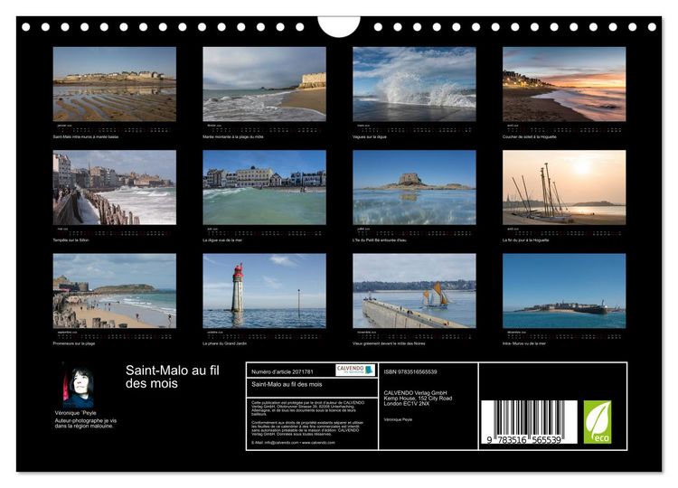 Produktbild: Saint-Malo au fil des mois (Calendrier mural 2026 DIN A4 vertical), CALVENDO calendrier mensuel