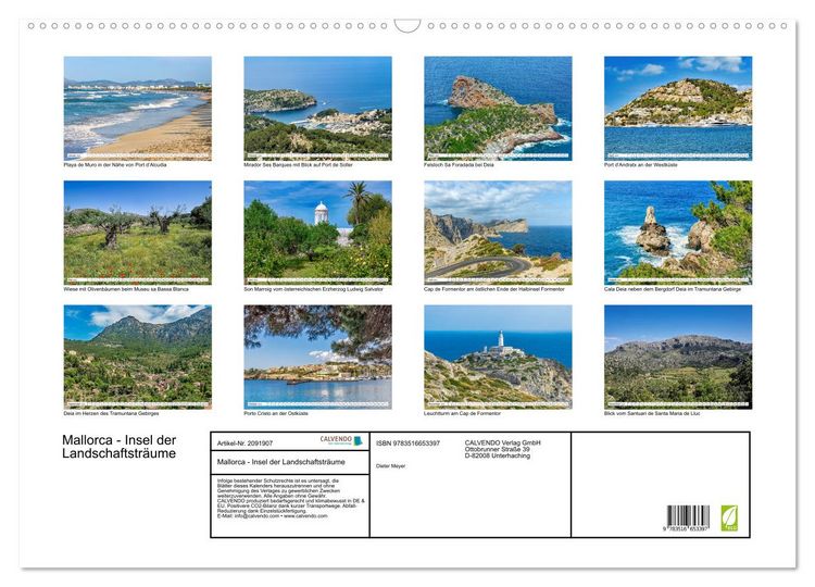 Produktbild: Mallorca - Insel der Landschaftstr&auml;ume (Wandkalender 2026 DIN A2 quer), CALVENDO Monatskalender