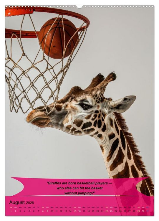 Produktbild: Basketball with funny animals (Wall Calendar 2026 DIN A2 portrait), CALVENDO 12 Month Wall Calendar