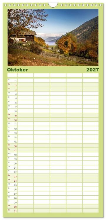Produktbild: Familienplaner 2027 - Ultental - Ein Jahr in Bildern mit 5 Spalten (Wandkalender, 21 x 45 cm) CALVENDO