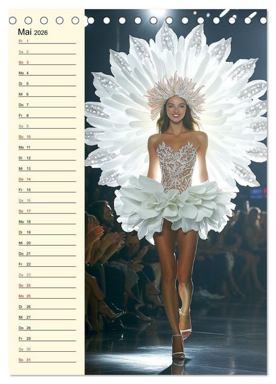 Produktbild: Bl&uuml;tenzauber. High Fashion auf dem Catwalk (Tischkalender 2026 DIN A5 hoch), CALVENDO Monatskalender