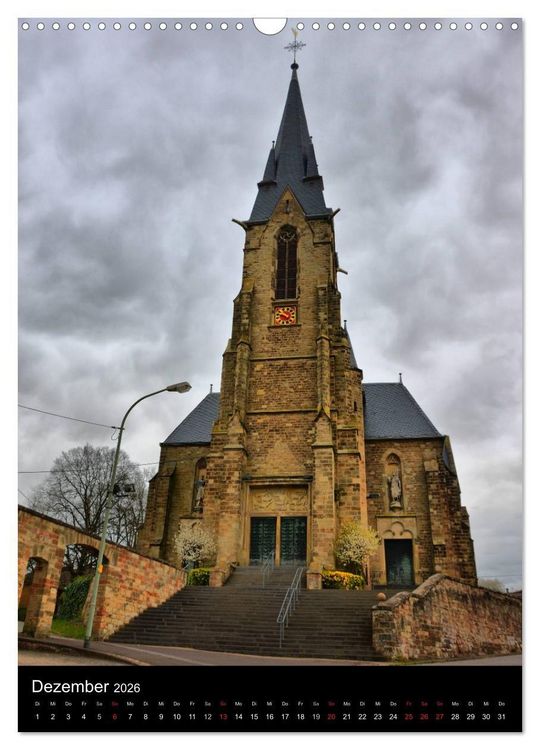 Produktbild: Sa(ar)krale Baukunst - Kirchenarchitektur im Saarland (Wandkalender 2026 DIN A3 hoch), CALVENDO Monatskalender