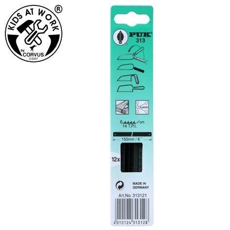 Produktbild: Corvus A600127 - Kids-at-Work, Holz-S&auml;gebl&auml;tter-Set f&uuml;r Hands&auml;ge, PUK 313, 12 St&uuml;ck