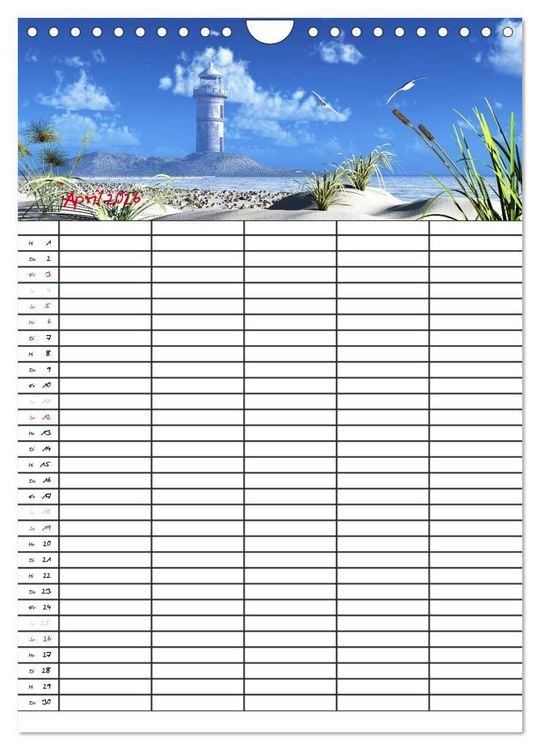 Produktbild: Familienplaner mit sch&ouml;nen Landschaftsbildern (Wandkalender 2026 DIN A4 hoch), CALVENDO Monatskalender