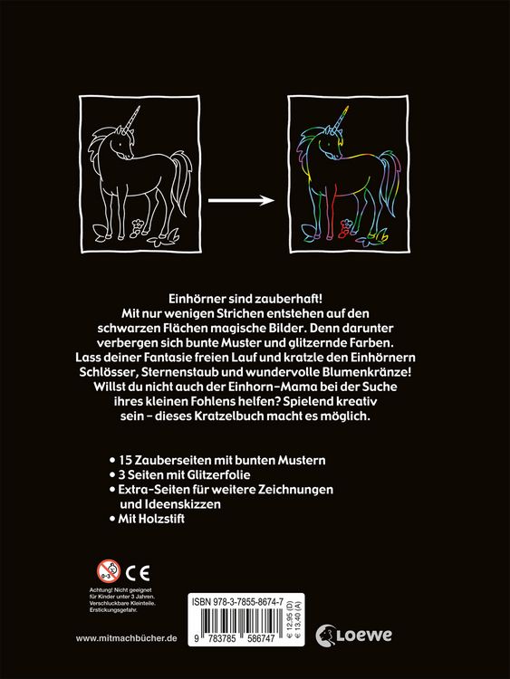 Produktbild: Kreativ-Kratzelbuch: Einh&ouml;rner