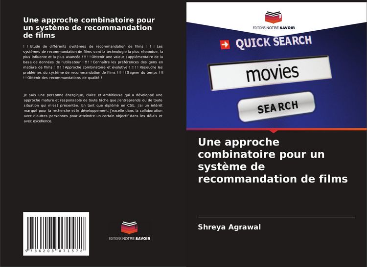 Produktbild: Une approche combinatoire pour un syst&egrave;me de recommandation de films