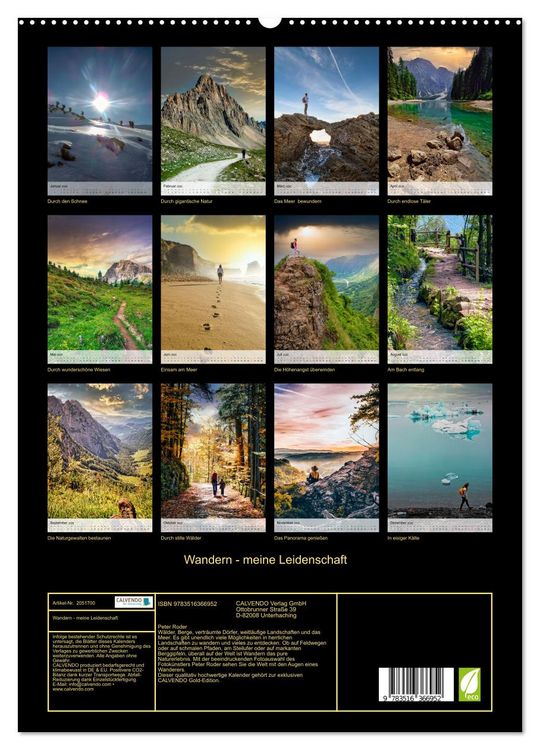 Produktbild: Wandern - meine Leidenschaft (hochwertiger Premium Wandkalender 2026 DIN A2 hoch), Kunstdruck in Hochglanz