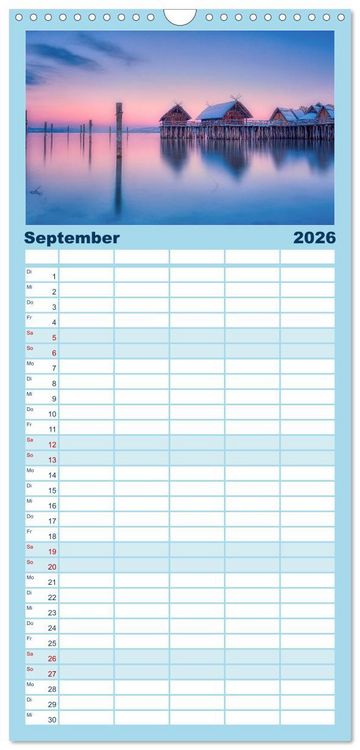 Produktbild: Familienplaner 2026 - Bodensee Weitblicke mit 5 Spalten (Wandkalender, 21 x 45 cm) CALVENDO