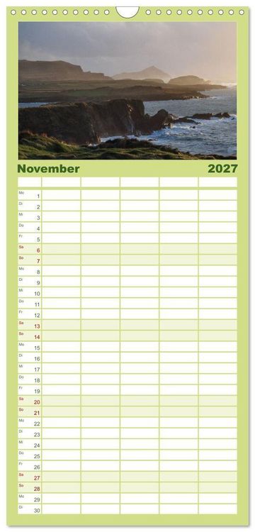 Produktbild: Familienplaner 2027 - Skellig Coast - Irlands sch&ouml;nste K&uuml;ste mit 5 Spalten (Wandkalender, 21 x 45 cm) CALVENDO
