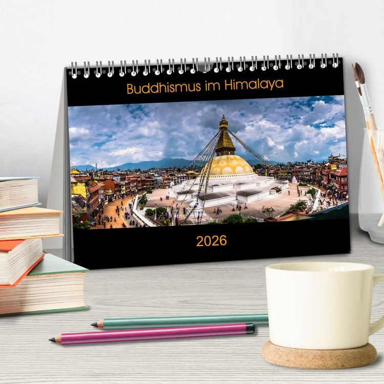 Produktbild: Buddhismus im Himalaya (Tischkalender 2026 DIN A5 quer), CALVENDO Monatskalender