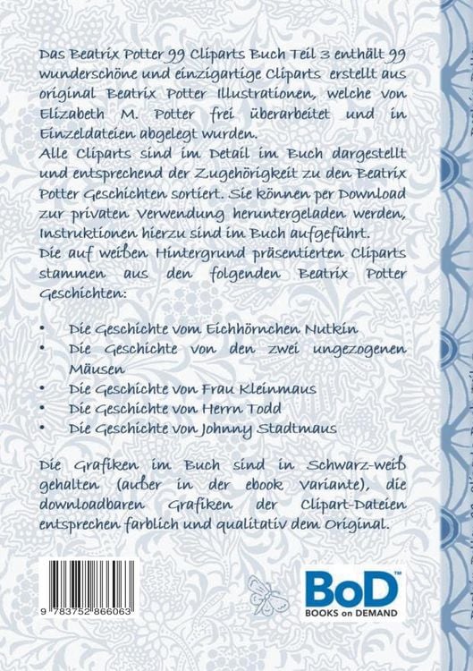 Produktbild: Beatrix Potter 99 Cliparts Buch Teil 3 ( Peter Hase )