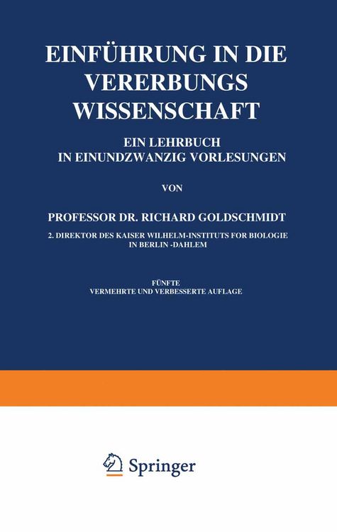 Produktbild: Einf&uuml;hrung in die Vererbungswissenschaft
