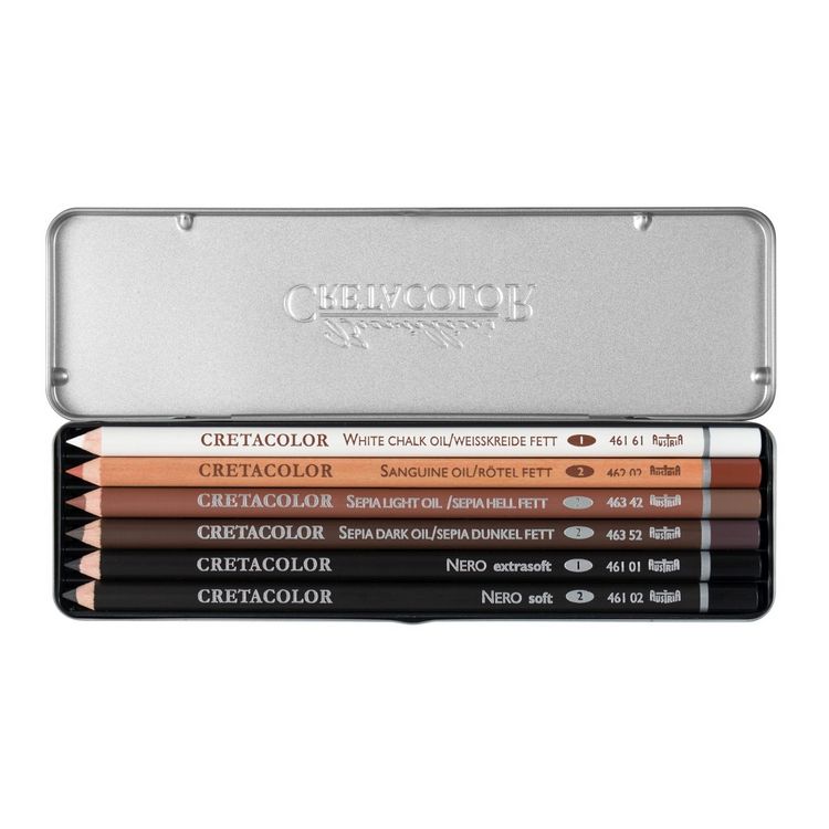 Produktbild: Cretacolor K&uuml;nstlerstifte Oil Pencils Pocket Set, 6er Metalletui