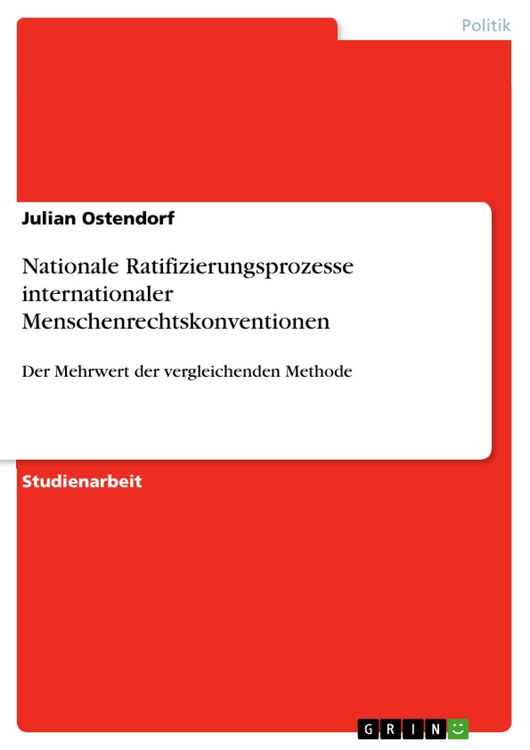 Produktbild: Nationale Ratifizierungsprozesse internationaler Menschenrechtskonventionen